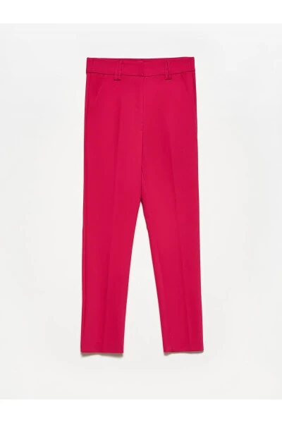 70690 High Waisted Classic Trousers - Fuchsia - DILVIN (1)