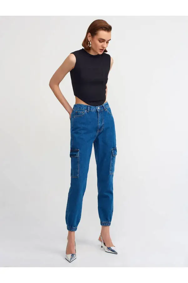 70814 Elastic Waist Jogger Pants - Blue - 1
