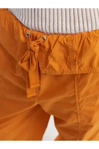 70928 Beli Katlamalı Kargo Pantolon-Oranj-Oranj - 4