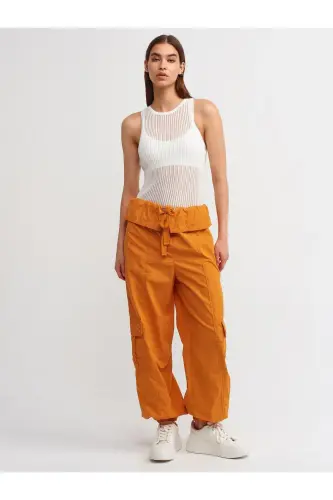 70928 Cargohose mit Taillenfalte – Orange - Oranj - 1