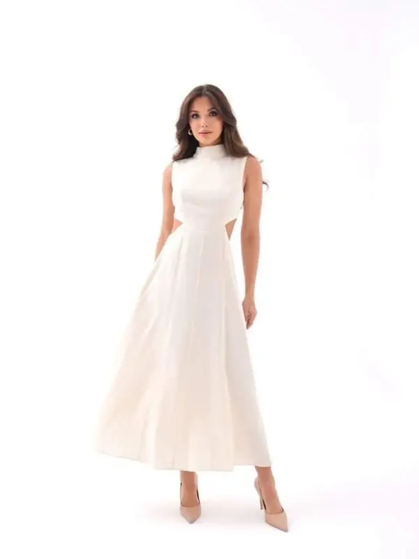 7094 DRESS-BEIGE - BÜYÜKBEDENIZ