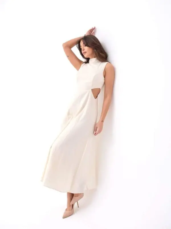7094 DRESS-BEIGE - 5