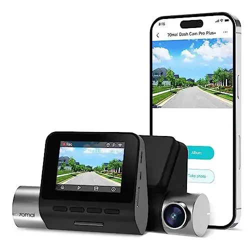 70mai 2.7K Dash Cam Front A500S, 1944P Dash Camera for Cars with Sony IMX335, Dashcam Built-in WiFi GPS, Optional Rear Dashcam, ADAS, 2'' IPS LCD Screen, 24H Parking Mode, WDR, Super Night Vision - 70MAI (1)