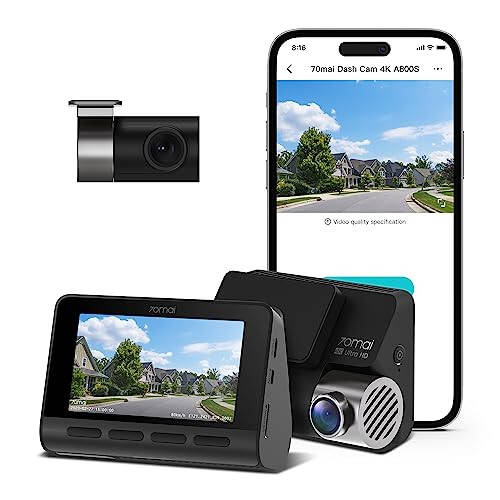 70mai 4K Dash Cam A800S Sony IMX415 Sensörüyle, Ön ve Arka Kamera, Dahili GPS, Süper Gece Görüşü, 3'' IPS LCD, 24 Saat Park Modu, ADAS, Döngü Kaydı, iOS/Android Uygulama Kontrolü - 10