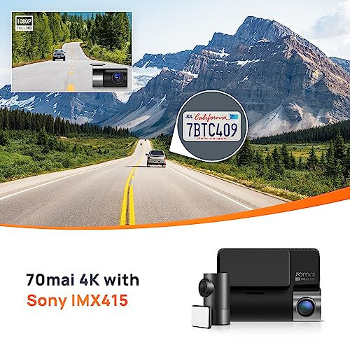 70mai 4K Dash Cam A800S Sony IMX415 Sensörüyle, Ön ve Arka Kamera, Dahili GPS, Süper Gece Görüşü, 3'' IPS LCD, 24 Saat Park Modu, ADAS, Döngü Kaydı, iOS/Android Uygulama Kontrolü - 11