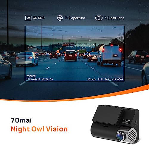 70mai 4K Dash Cam A800S with Sony IMX415, Front and Rear, Built in GPS, Super Night Vision, 3'' IPS LCD, 24H Parking Mode, ADAS, Loop Recording, iOS/Android App Control - 12