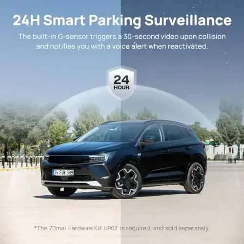 70mai Dash Cam M200, Dash Camera for Cars 1080P, Dash Cam Front with STARVIS2 IMX662, HDR Night Vision, Parking Monitor, G-Sensor, Loop Recording, Time-Lapse,App & WiFi, Voice Control Small DashCam - 6