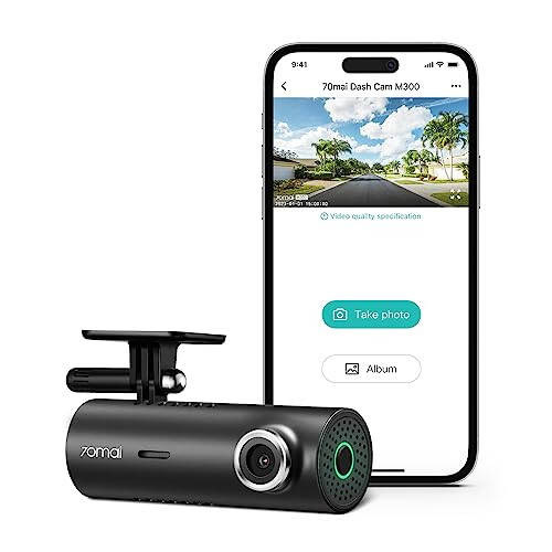 70mai Dash Cam M300, 1296P QHD, Avtomobillar uchun o'rnatilgan WiFi Smart Dash Camera, 140° Keng burchakli FOV, WDR, Kechasi ko'rish, iOS/Android mobil ilovasi - 7