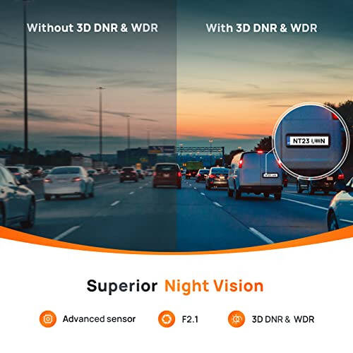 70mai Dash Cam M300, 1296P QHD, Built in WiFi Smart Dash Camera for Cars, 140° Wide-Angle FOV, WDR, Night Vision, iOS/Android Mobile App - 8