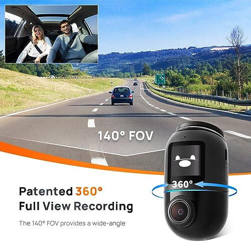 70mai Dash Cam Omni X200, 360° Dönen, Üstün Gece Görüşü, ADAS, GPS, Dahili 128GB eMMC Depolama, Zaman Geçikmeli Kayıt, 24 Saat Park Modu, Yapay Zeka Hareket Algılama, 1080P Tam HD, Uygulama Kontrolü - 2