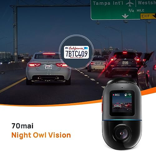 70mai Dash Cam Omni X200, 360° Dönen, Üstün Gece Görüşü, ADAS, GPS, Dahili 128GB eMMC Depolama, Zaman Geçikmeli Kayıt, 24 Saat Park Modu, Yapay Zeka Hareket Algılama, 1080P Tam HD, Uygulama Kontrolü - 4