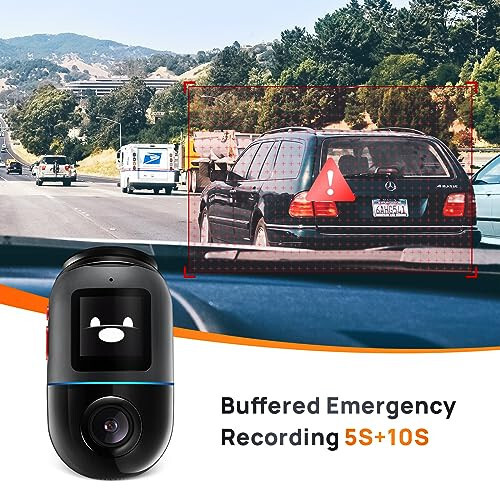 70mai Dash Cam Omni X200, 360° Dönen, Üstün Gece Görüşü, ADAS, GPS, Dahili 128GB eMMC Depolama, Zaman Geçikmeli Kayıt, 24 Saat Park Modu, Yapay Zeka Hareket Algılama, 1080P Tam HD, Uygulama Kontrolü - 7