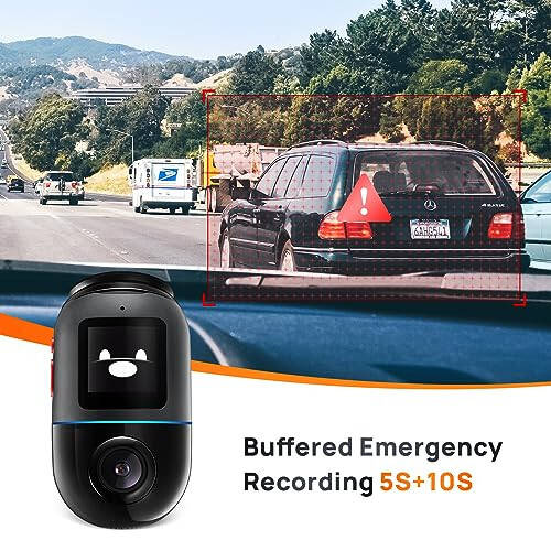 70mai Dash Cam Omni X200, 360° Dönen, Üstün Gece Görüşü, ADAS, GPS, Dahili 128GB eMMC Depolama, Zaman Geçikmeli Kayıt, 24 Saat Park Modu, Yapay Zeka Hareket Algılama, 1080P Tam HD, Uygulama Kontrolü - 7