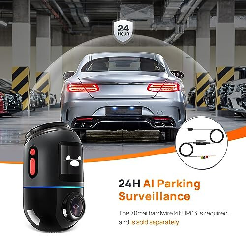 70mai Dash Cam Omni X200, 360° Rotating, Superior Night Vision, ADAS, GPS, Built-in 128GB eMMC Storage, Time-Lapse Recording, 24H Parking Mode, AI Motion Detection, 1080P Full HD, App Control - 5