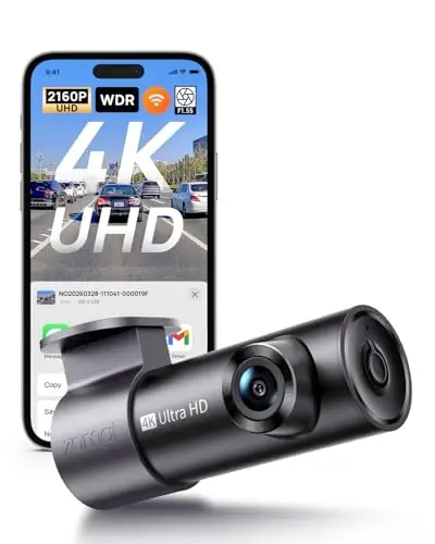 70mai M310 Plus 4K Dash Cam Front with Night Vision, 140° Wide Angle Dash Camera for Cars, WiFi Dashcam with App, Parking Mode, G-Sensor, Loop Recording, Voice Control, Easy Install Car Camera - 1