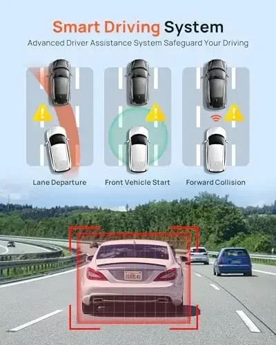 70mai True 2.7K 1944P Ultra Full HD Dash Cam A500S, Oldingi va orqa, O'rnatilgan WiFi GPS Smart Dash Camera avtomashinalar uchun, ADAS, Sony IMX335, 2'' IPS LCD ekran, WDR, Kechasi ko'rish - 3