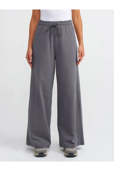 71049 Cotton Wide Leg Pants - Smoke - 3