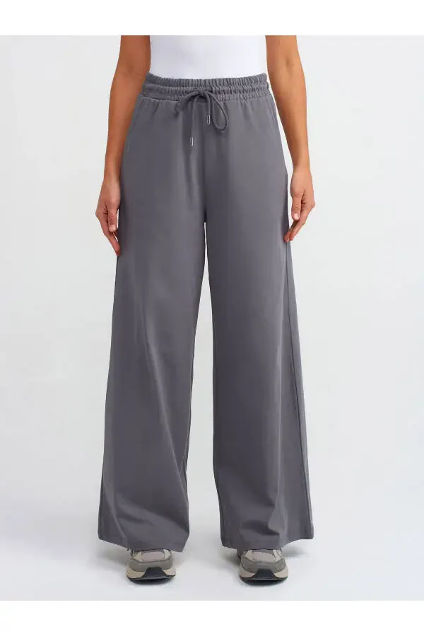 71049 Cotton Wide Leg Pants - Smoke - 3