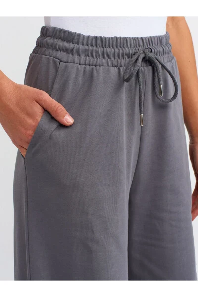 71049 Cotton Wide Leg Pants - Smoke - 4