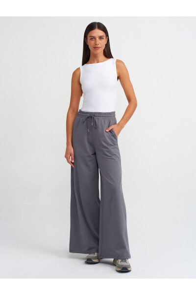 71049 Cotton Wide Leg Pants - Smoke - 9