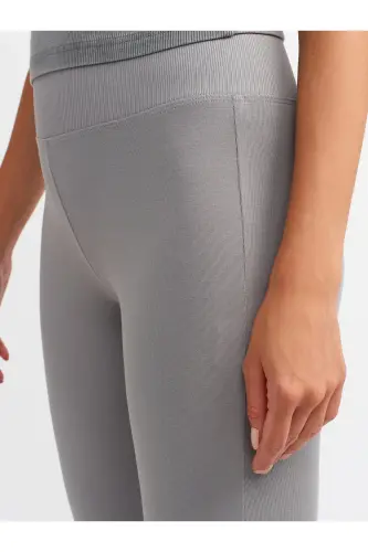 71054 Beli Fitilli Ispan Paça Pantalon-Kulrang-Kulrang - 4