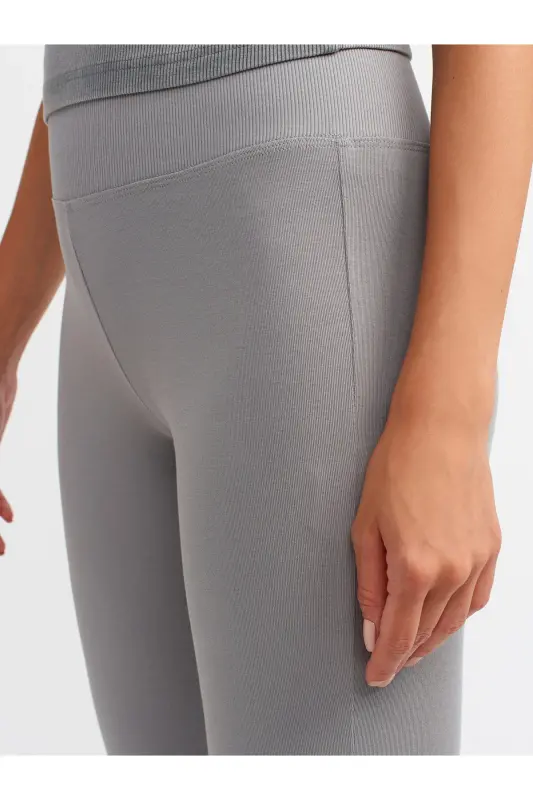 71054 Beli Fitilli Ispan Paça Pantalon-Kulrang-Kulrang - 4
