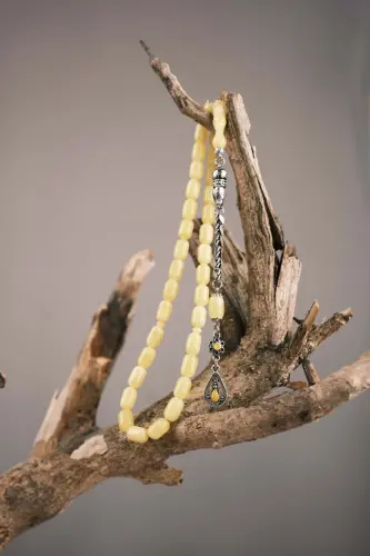 7*11 Mm Beirut Dropped Amber Tasbih - 1