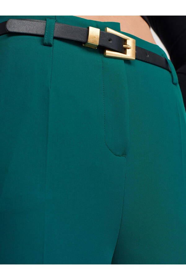71233 High Waist Trousers with Belt - Green - 12