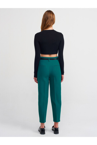 71233 High Waist Trousers with Belt - Green - 6