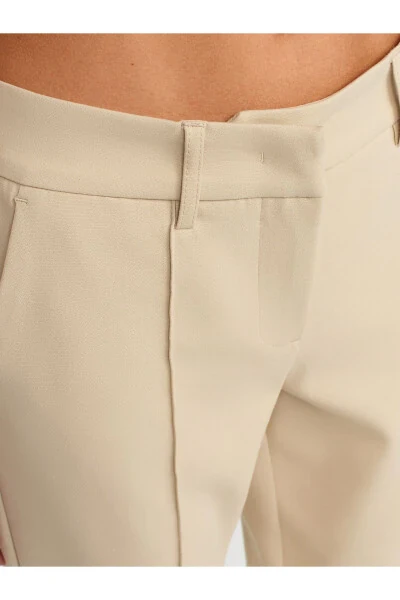 71237 Fermuarlı Pantolon-Taş - 8