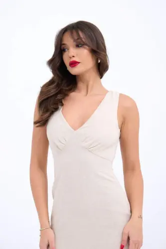 7124 DRESS-BEIGE - BÜYÜKBEDENIZ (1)