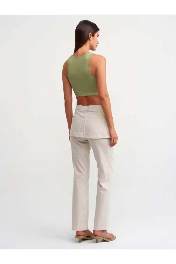 71243 Zippered Pants Skirt - Beige - 14