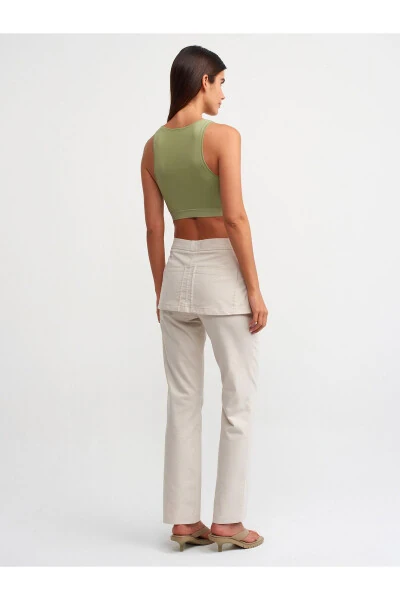 71243 Zippered Pants Skirt - Beige - DILVIN (1)