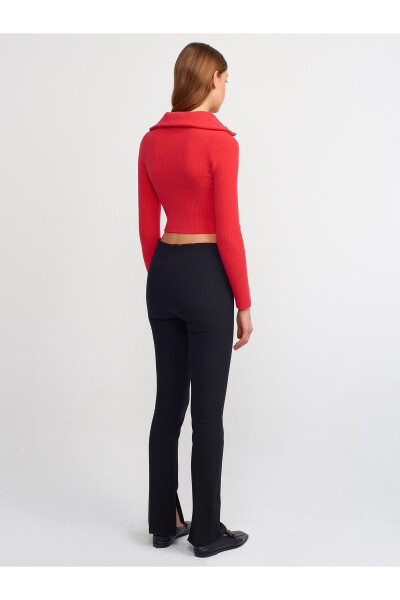 71244 High Waist Pants with Decorative Stitching - Black - DILVIN (1)