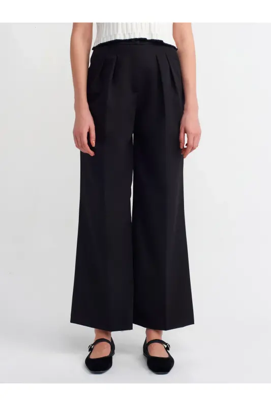 71276 Pleated Smart Trousers-Black-Black - 3