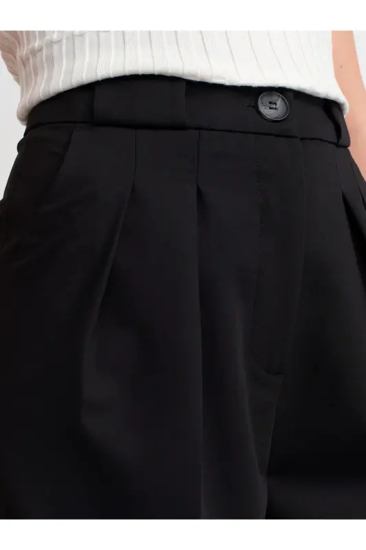 71276 Pleated Smart Trousers-Black-Black - 4