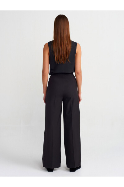 71282 Kemer Teshikli Kengaygan Oyoqli Yengil Shimlar - Qora - 14