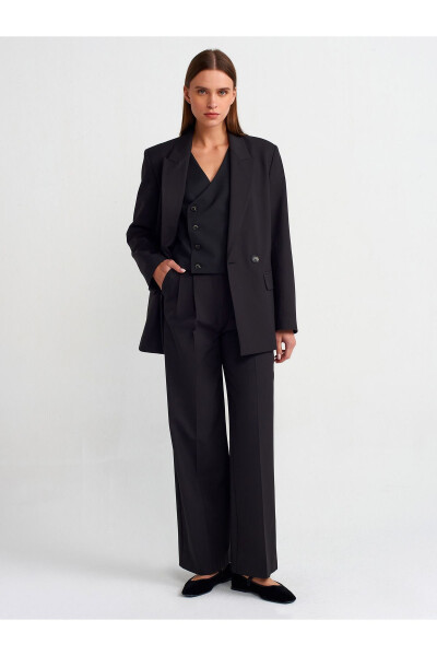 71282 Широкие брюки свободного кроя с петлями для ремня - Черный - 9