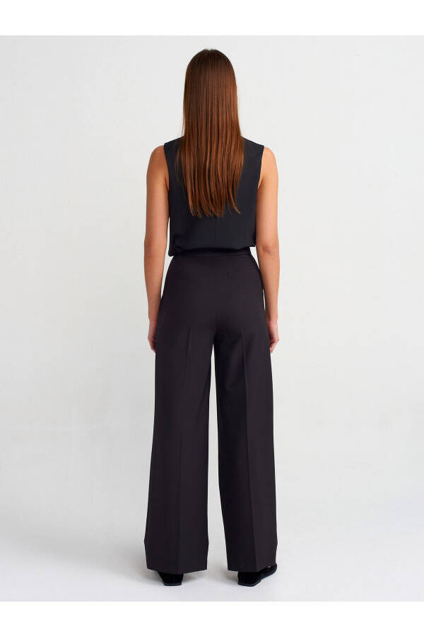 71282 Широкие брюки свободного кроя с петлями для ремня - Черный - 10