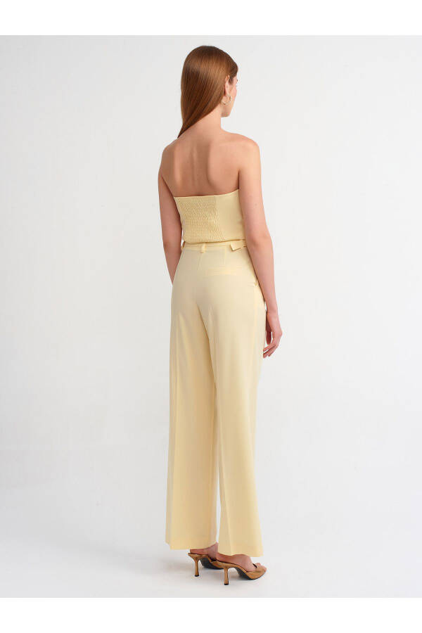 71283 Adjustable Waist Stylish Pants - Yellow - 18