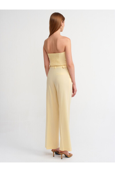 71283 Adjustable Waist Stylish Pants - Yellow - 13