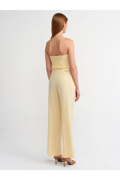 71283 Adjustable Waist Stylish Pants - Yellow - DILVIN (1)