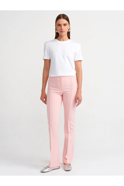 71295 Baland Belli Keng Oyoqli Shimlar - Pudra - 17