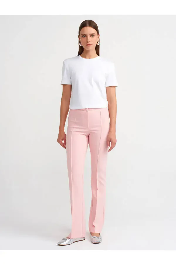 71295 Baland Belli Keng Oyoqli Shimlar - Pudra - 9