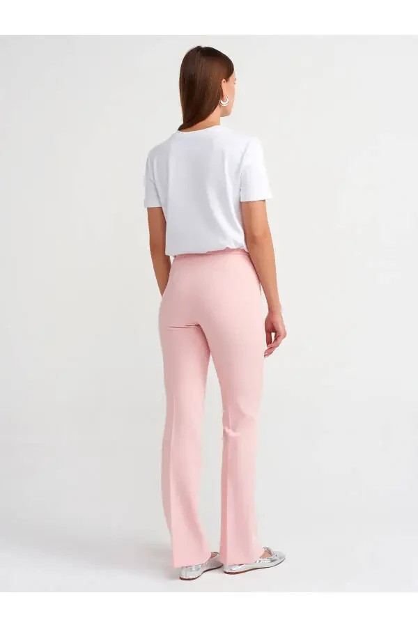 71295 Baland Belli Keng Oyoqli Shimlar - Pudra - 6