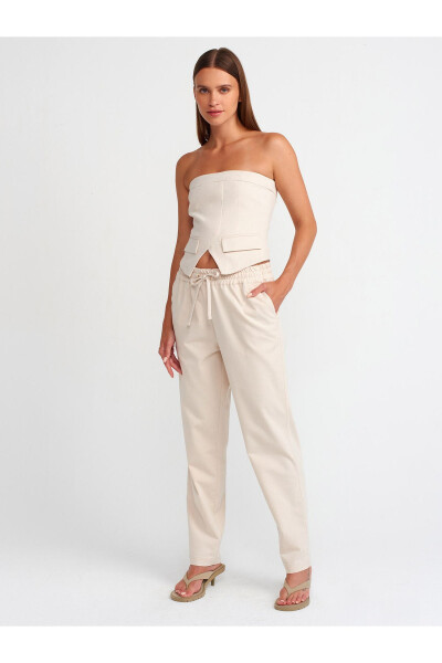 71301 Drawstring Jogger Pants - Beige - 13