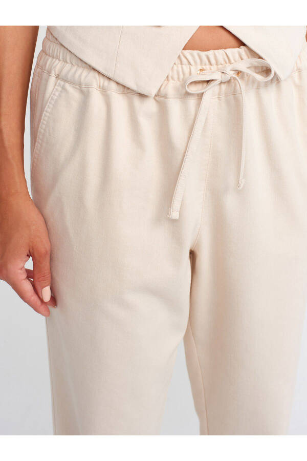 71301 Drawstring Jogger Pants - Beige - 12