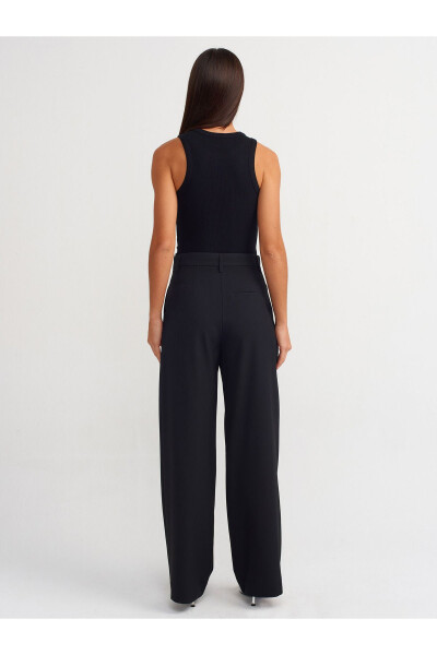 71308 High Waist Pleated Pants - Black - 10