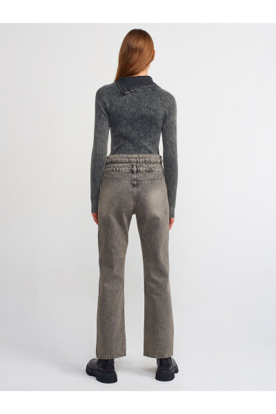 71407 Double Belt Straight Denim Pants-Anthracite - DILVIN (1)
