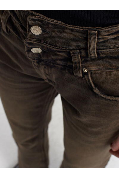 71407 Double Belt Straight Denim Pants - Black - 7